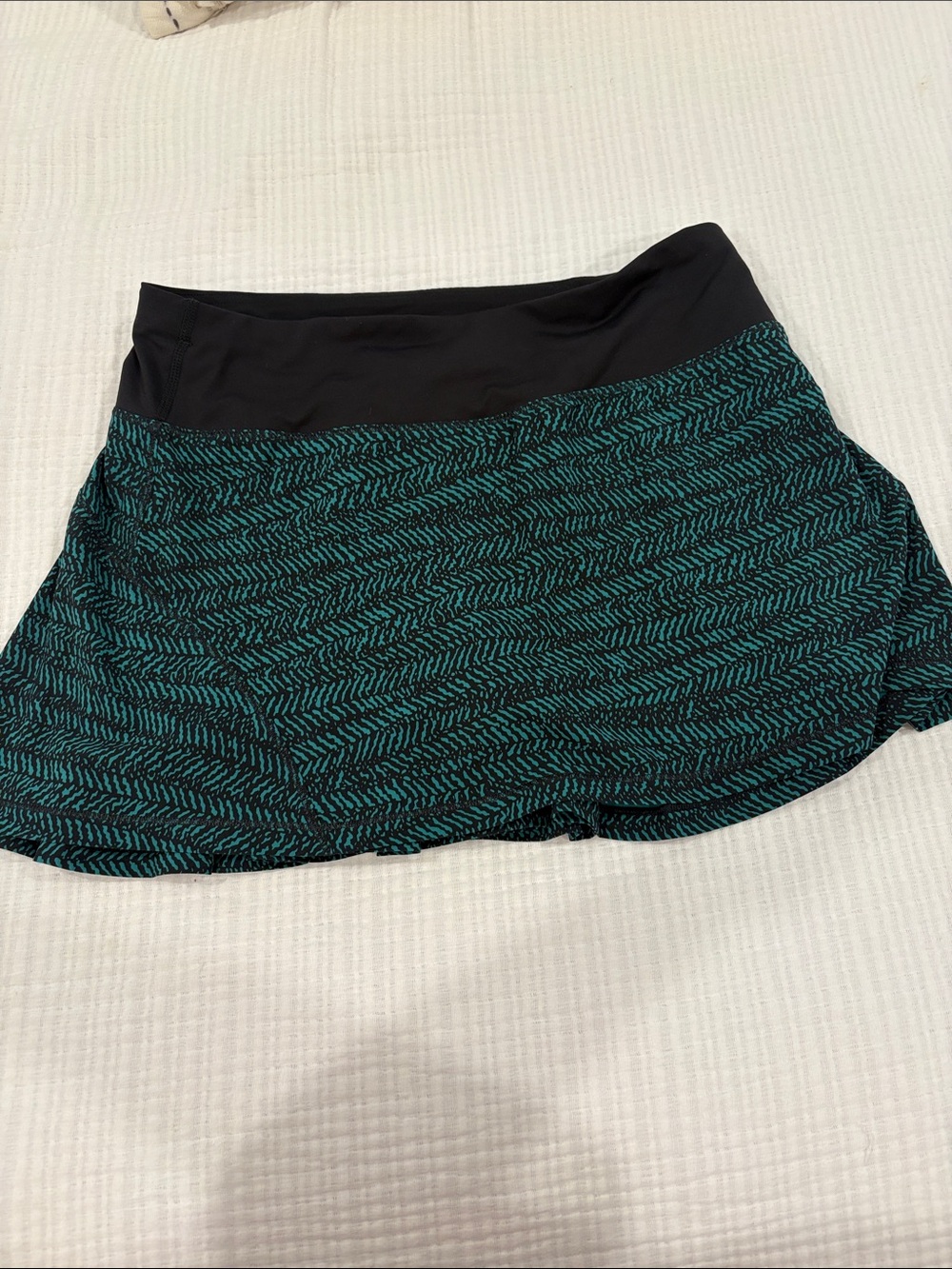 Lululemon Athletic Teal and Black Skirted Shorts